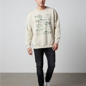 New glidan crew sweatshirt fish design great for gift  sz M